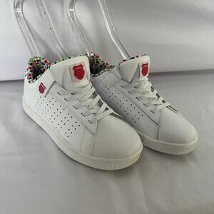 K-Swiss Court Casper Sneaker, White & Dinosaurs Boys Unisex Size 3 C